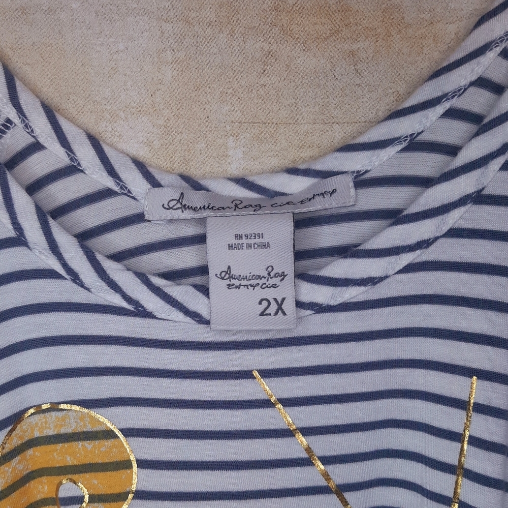 American Rag Cold Shoulder "Sun Kissed" Shirt, 2X - Picture 4 of 4